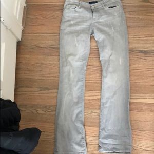 Martin + Osa boot cut gray distressed jeans